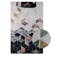 Коврик в ванную дизайнерский, одинарный коричневые КУБЫ 55х90 см